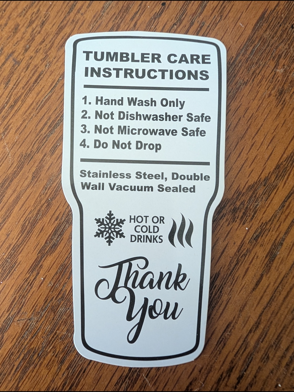 84 Pieces -White/Black Care Plastic Instructions For Making Tumblers